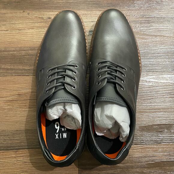 Mix no. 6 sz 10.5 gray men's lace up oxford dress shoe NWT - Picture 2 of 8